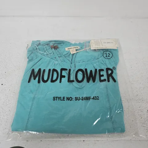 MUDFLOWER TEAL TOP – WOMEN’S CLOTHING UK 12 (STYLE SU-24MF-432)