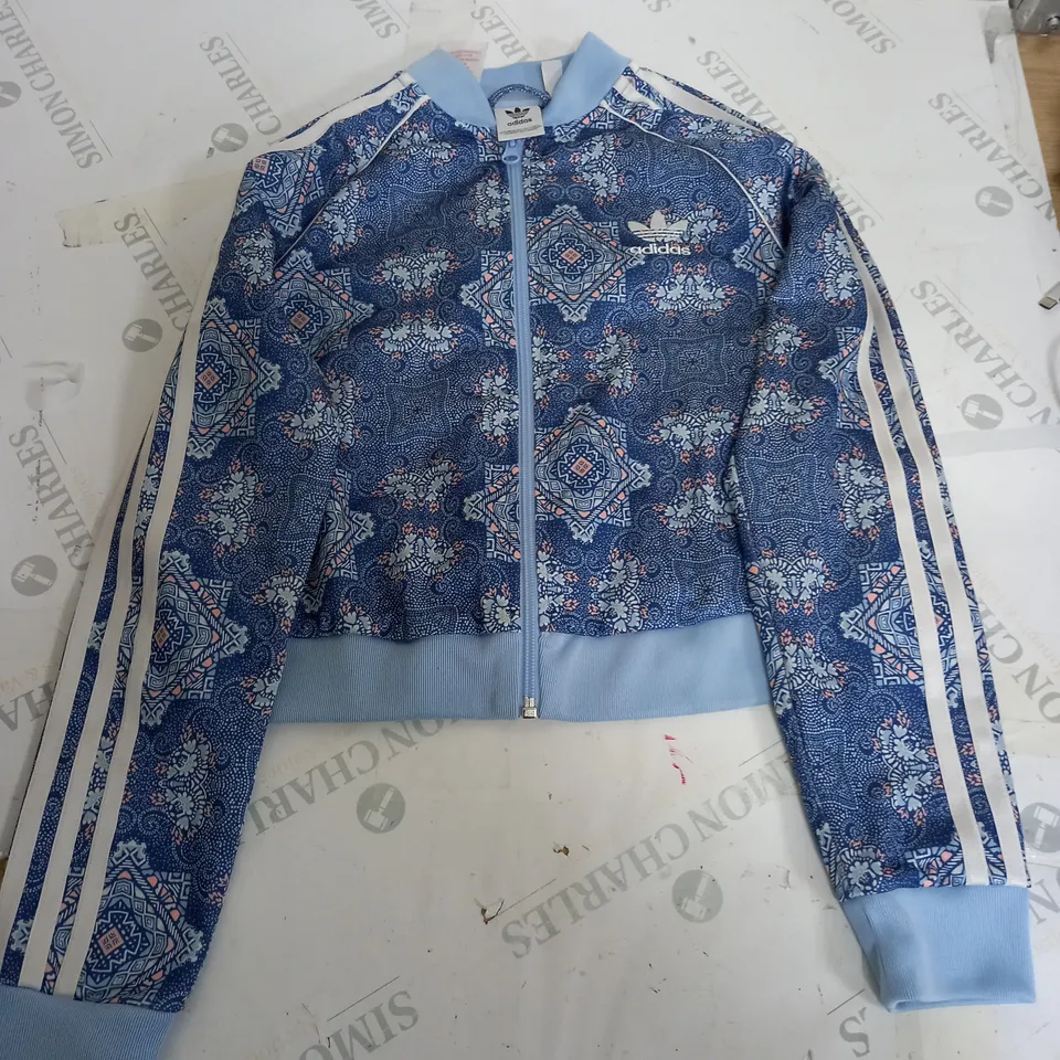 ADIDAS ZIP UP JACKET IN SPECTRAL DESIGN IN BLUE - UK 11-12Y