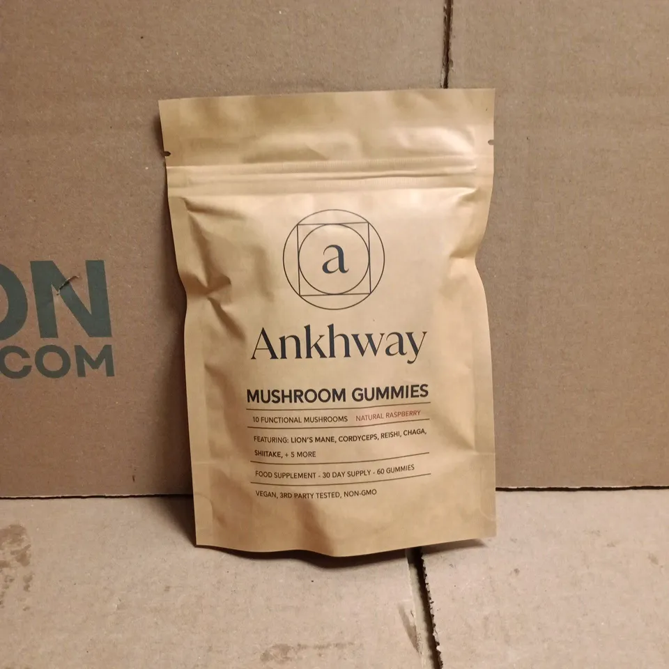 ANKHWAY MUSHROOM GUMMIES NATURAL RASPBERRY FOOD SUPPLEMENT 60 GUMMIES