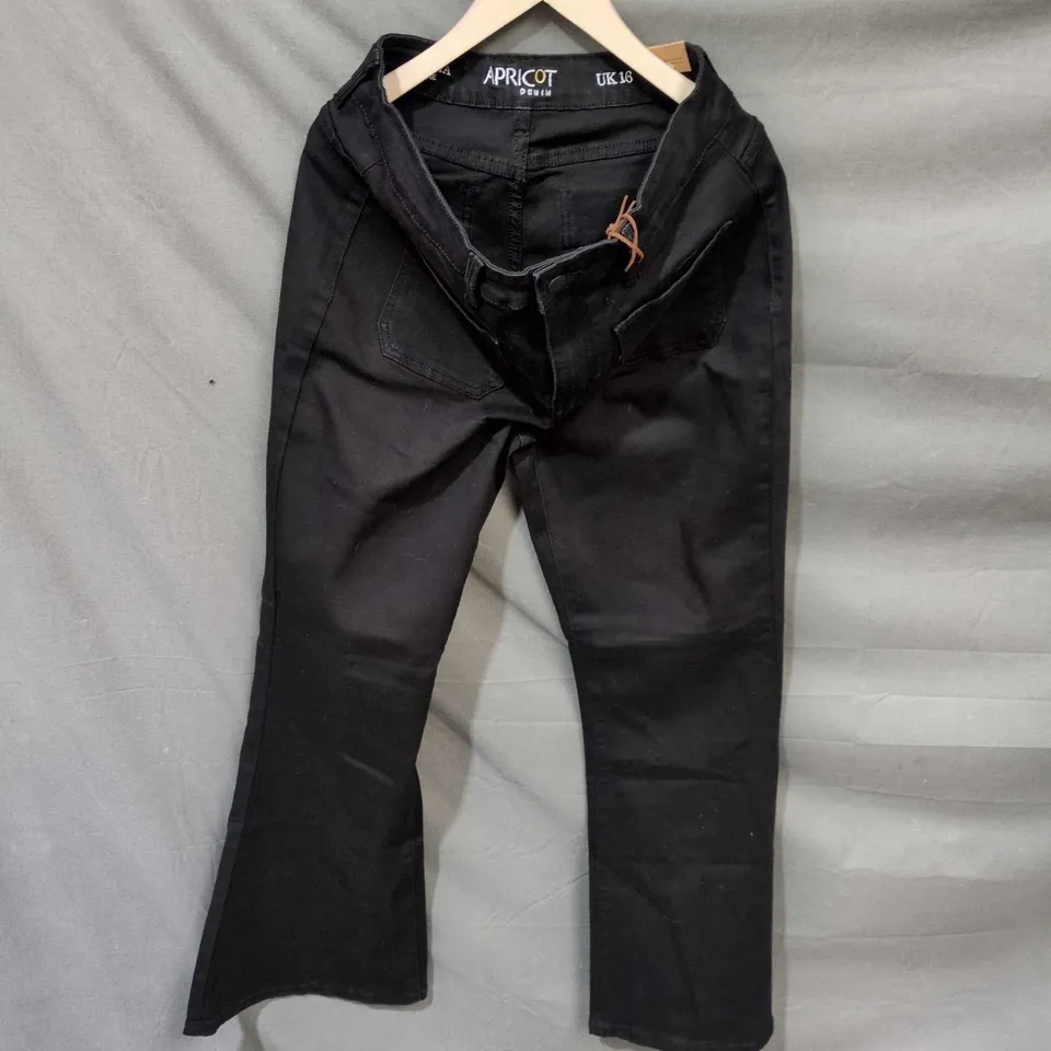 APRICOT LUCIA FLARE JEANS - UK 16, BLACK