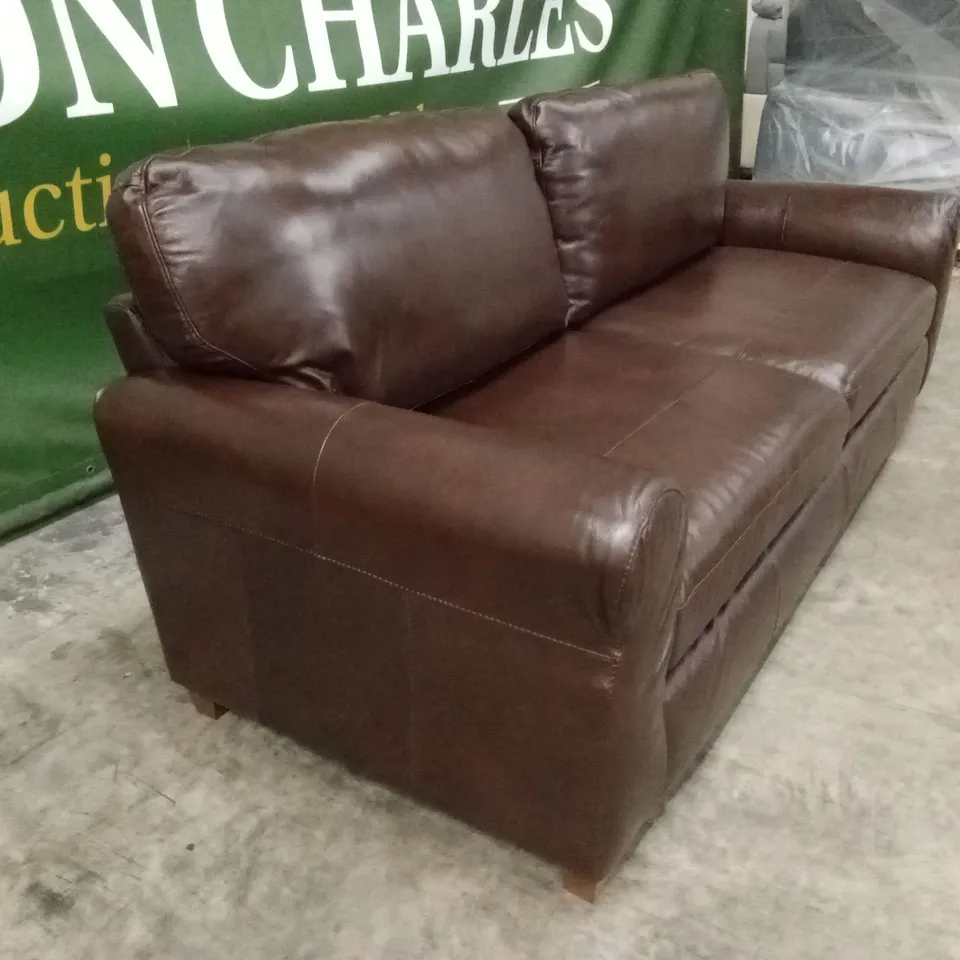 BAILEY 4 SEATER LEATHER SOFA - CHOCOLATE RRP £949