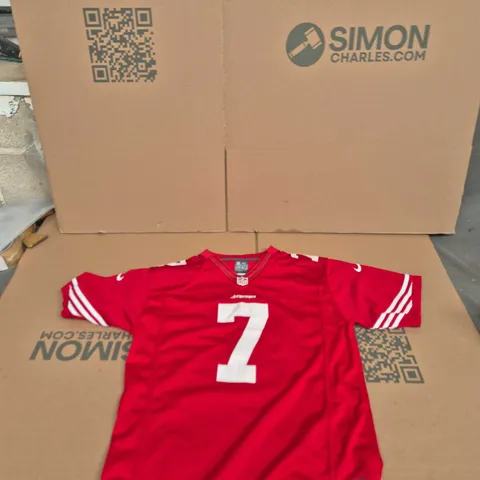 NFL ON FIELD JERSEY – RED, NUMBER 7, SAN FRANCISCO 49ERS, SIZE L