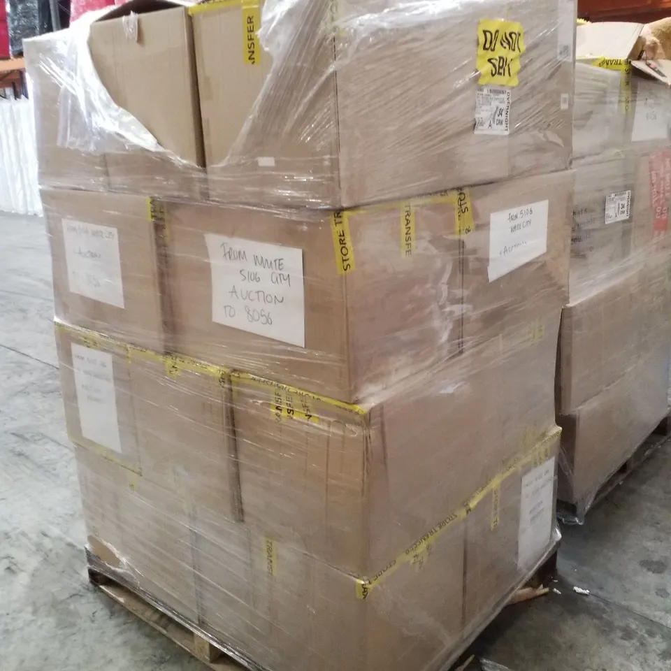 PALLET CONTAINING ASSORTED BRAND NEW PRODUCTS INCLUDING DESK CLOCKS, WIRELESS SPEAKER, SOCKS, OVERSIZED HOODIE, PHONE CASES & EAR BUD SLEEVES 