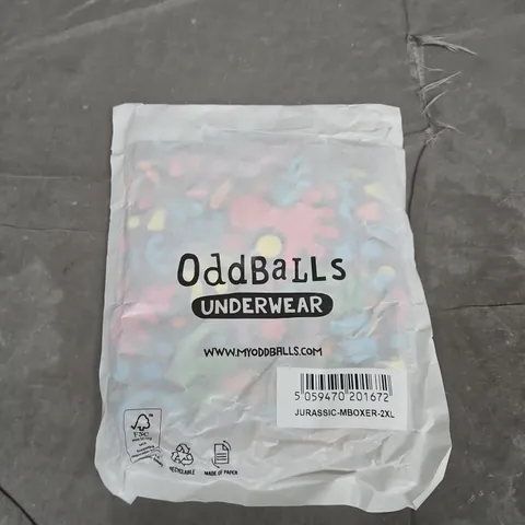 ODDBALLS MEN'S UNDERWEAR β JURASSIC BOXER, 2XL (UK)