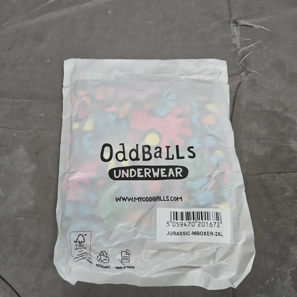 ODDBALLS MEN'S UNDERWEAR – JURASSIC BOXER, 2XL (UK)
