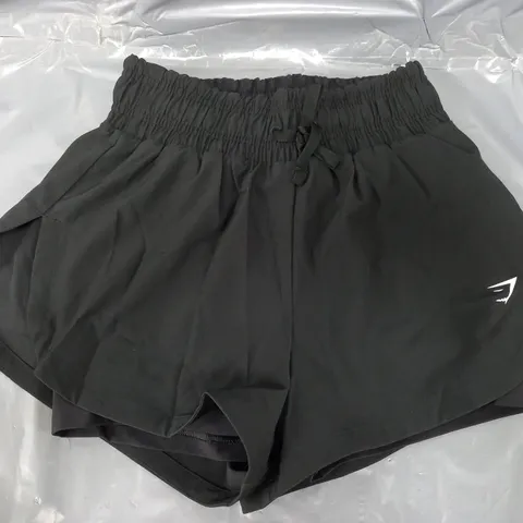 GYMSHARK RUNNING 2 IN 1 SHORTS IN BLACK - XS