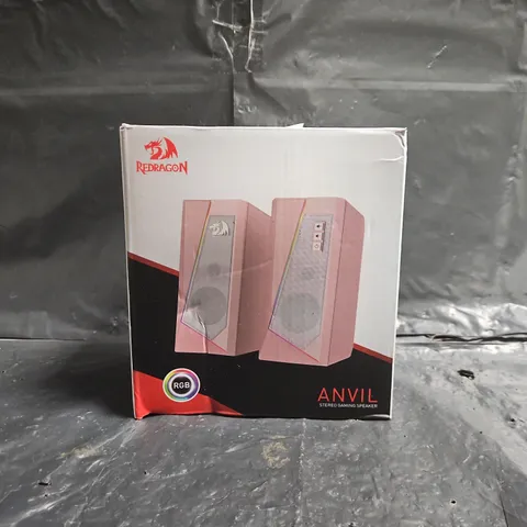 BOXED REDRAGON ANVIL STEREO GAMING SPEAKER IN PINK