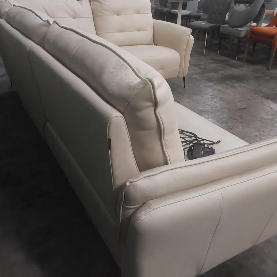 QUALITY DESIGNER ITALIAN MADE BOLZANO 6 SEATER ELECTRIC RECLINER LEATHER UPHOLSTERED CORNER SOFA