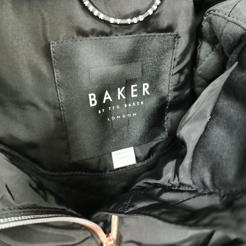 TED BAKER OLDER GIRLS BOW COAT - BLACK - 5YRS