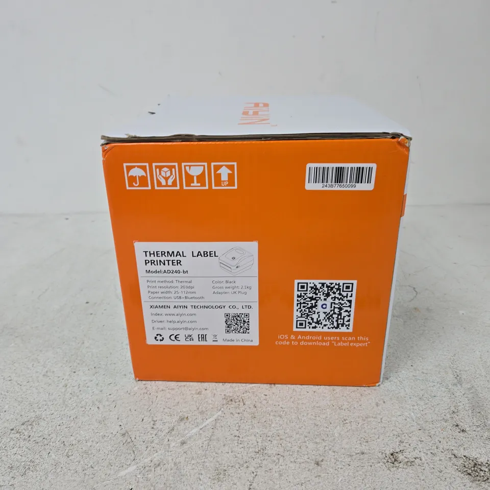 AIYIN THERMAL LABEL PRINTER – MODEL AD240-BT