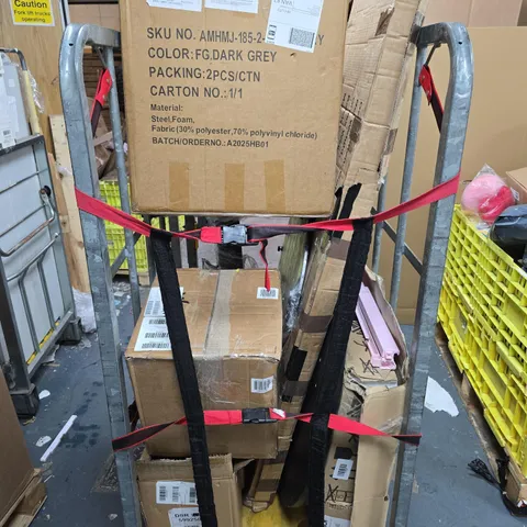 CAGE OF APPROXIMATELY 10 ASSORTED HOUSEHOLD ITEMS TO INCLUDE MIRROR ETC