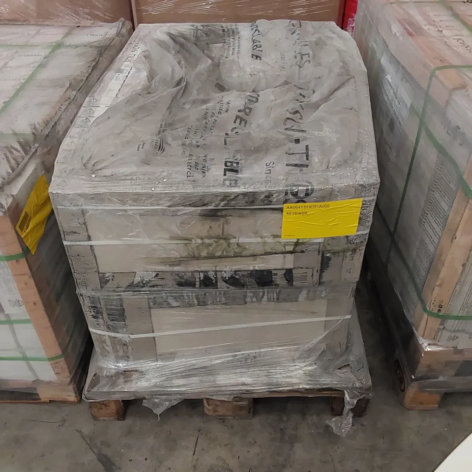 PALLET OF APPROX 40 X CARTONS OF JOHNSON TILES, SHERWOOD HAZE GLAZED WALL & FLOOR TILES - 5 TILES PER CARTON // TILE SIZE: 597 x 297 x 10mm