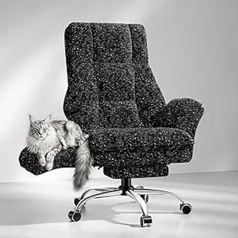 BOXED BIG AND TALL OFFICE CHAIR WITH FOOTREST, CROSS-LEGGED SITTING GALAXY BLACK