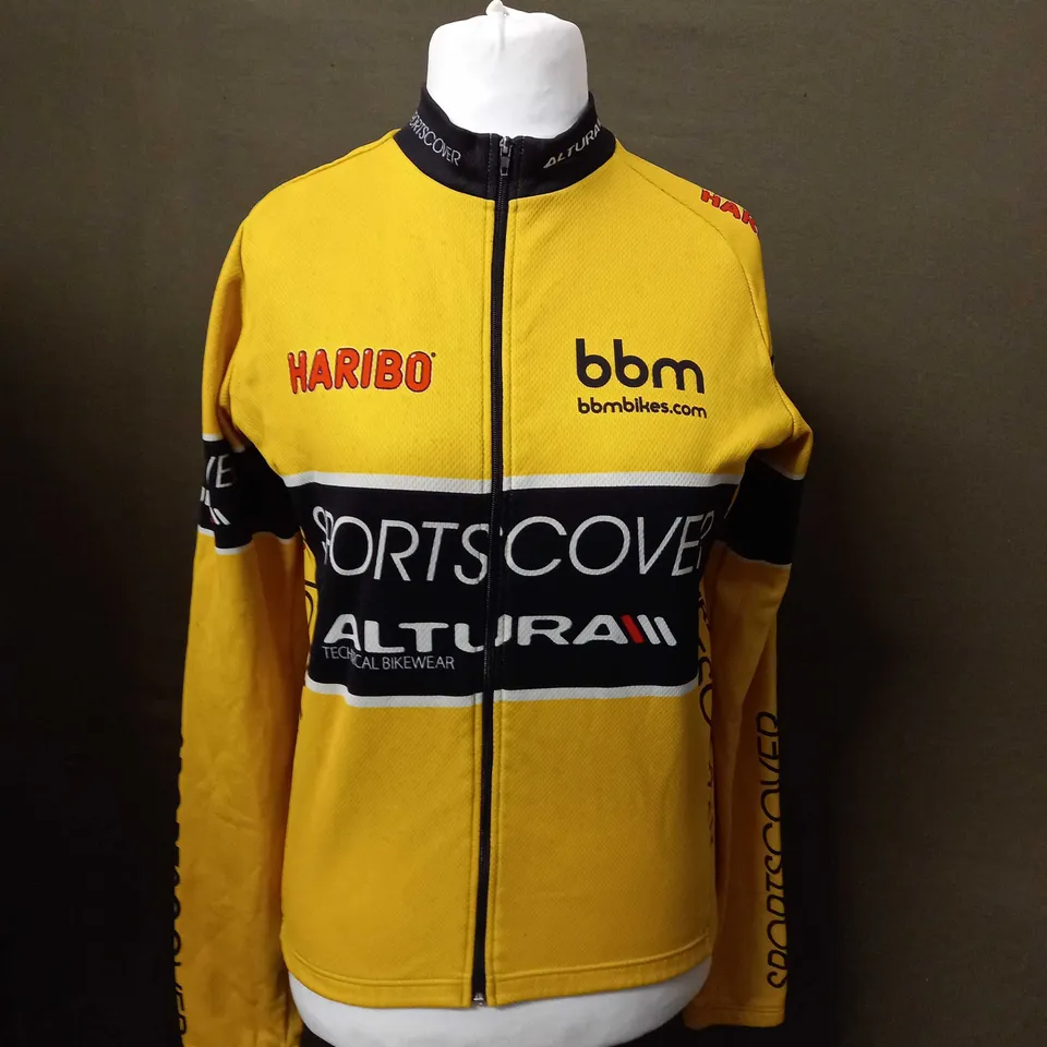 ALTURA TECHNICAL BIKEWEAR YELLOW ZIP UP TIGHT JACKET - LARGE