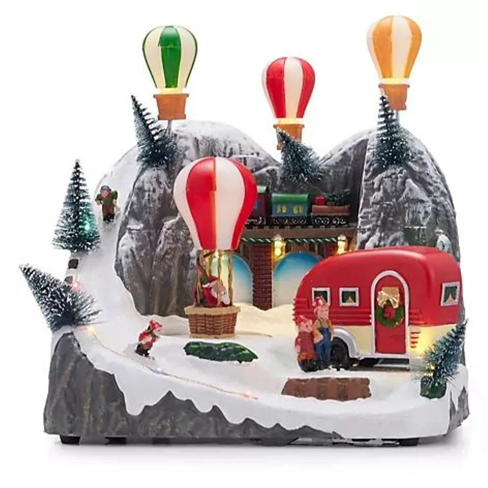 SANTA EXPRESS PRE LIT SPHERE WITH CHRISTMAS CHARACTER SCENE