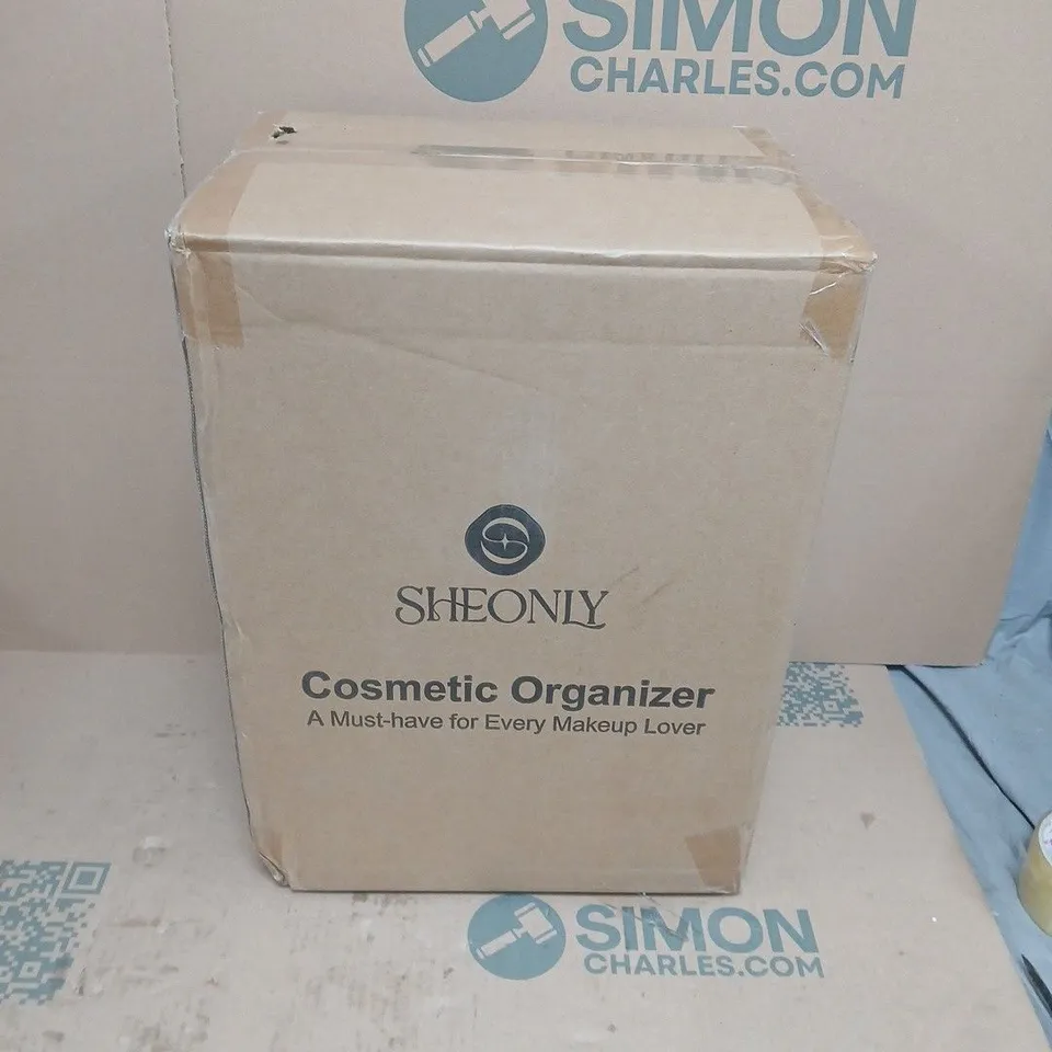 SHEONLY WHITE MAKEUP STORAGE ORGANIZER BOX WITH DRAWERS AND HANDLE