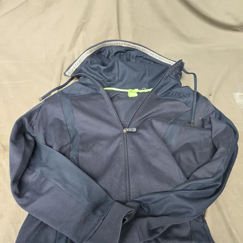 HUGO BOSS MODERN FIT HOODED JACKET IN NAVY - L