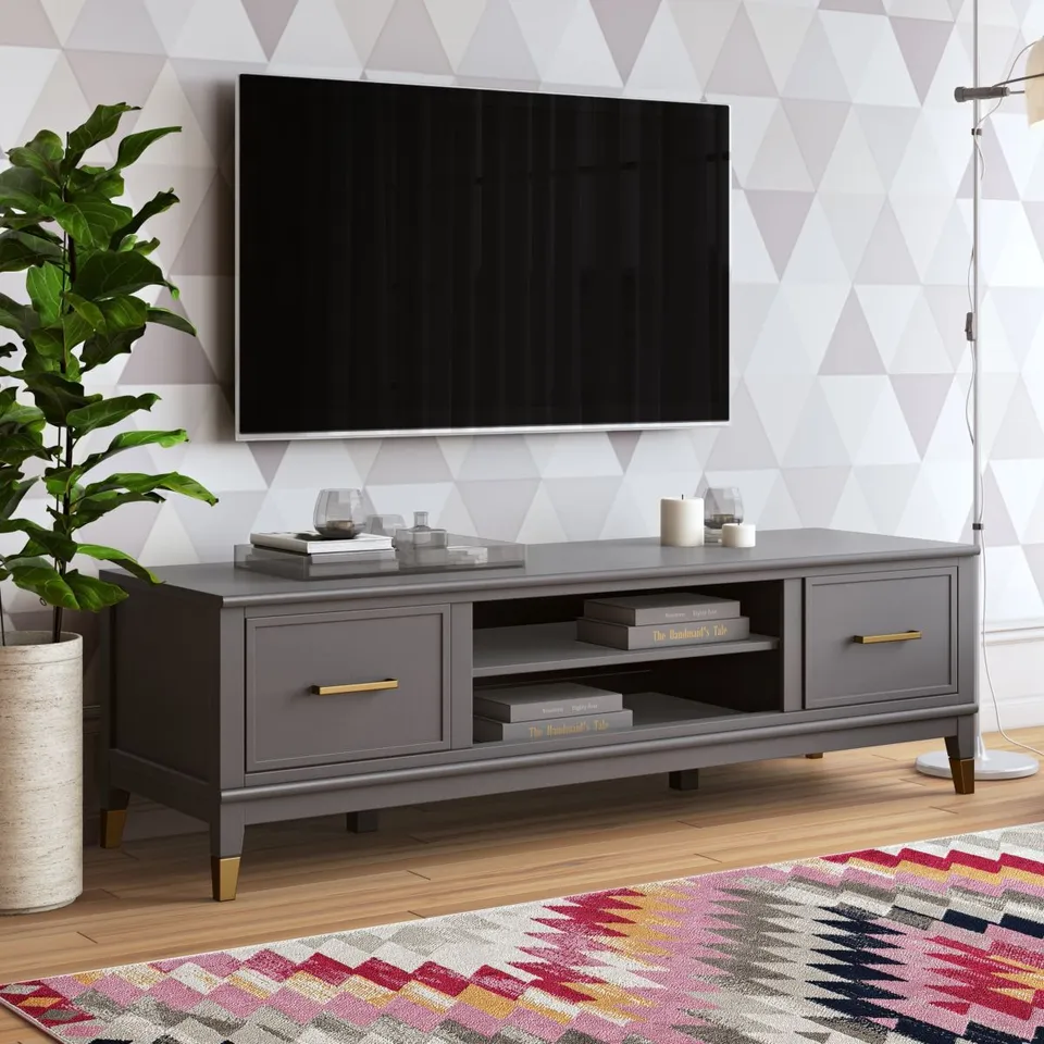 BOXED TV CABINET WESTERLEIGH TV STAND GRAPHITE GREY FOR TVS UP TO 65 INCH