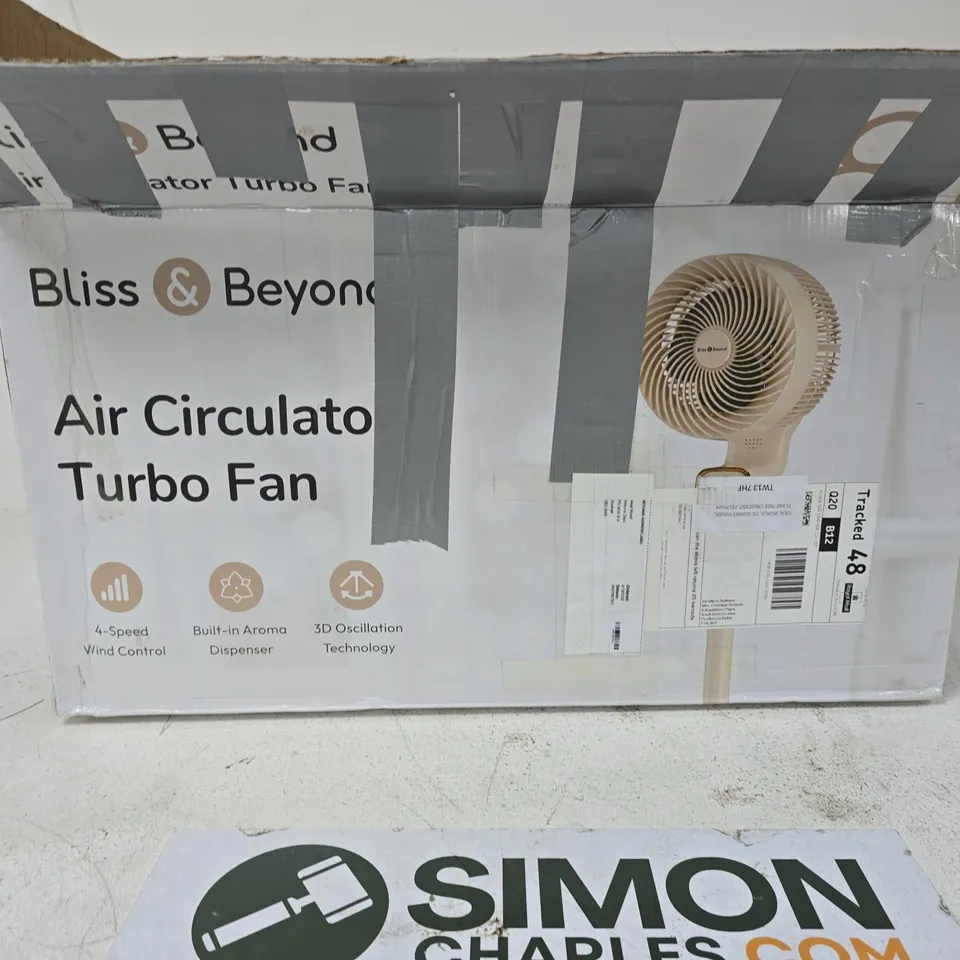 BLISS & BEYOND AIR CIRCULATING TURBO FAN – BOXED