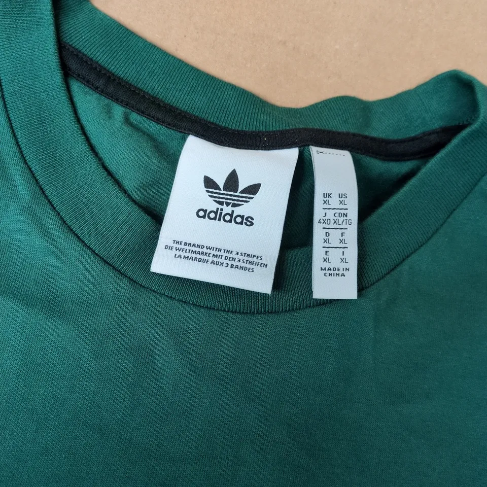 ADIDAS THE BRAND WITH 3 STRIPES TEE IN GREEN - UK XL