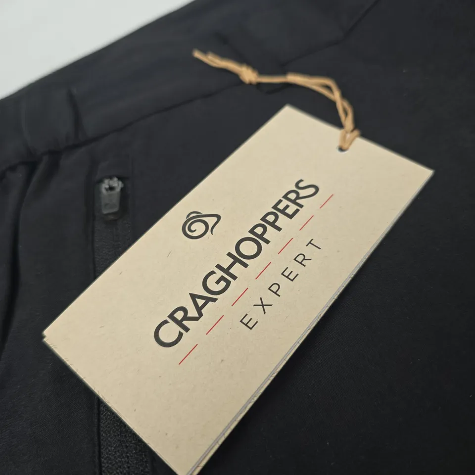 CRAGHOPPERS MENS EXPEDITION TROUSERS – BLACK, UK 38 LONG (EU 54, US 38)