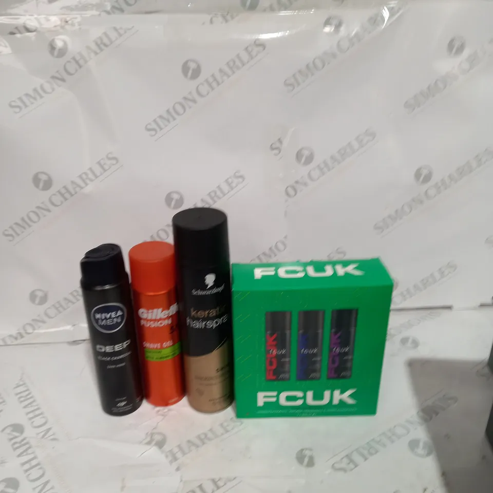 APPROXIMATELY 10 ASSORTED AEROSOL ITEMS TO INCLUDE FCUK, GILLETTE, NIVEA ETC - COLLECTION ONLY 