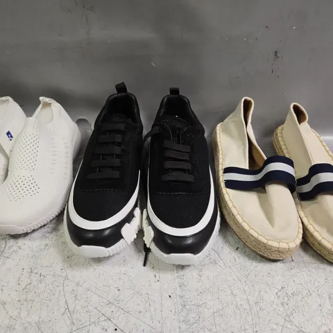 BOX OF APPROXIMATELY 15 ASSORTED PAIRS OF SHOES AND FOOTWEAR ITEMS IN VARIOUS COLOURS, STYLES, AND SIZES - COLLECTION ONLY