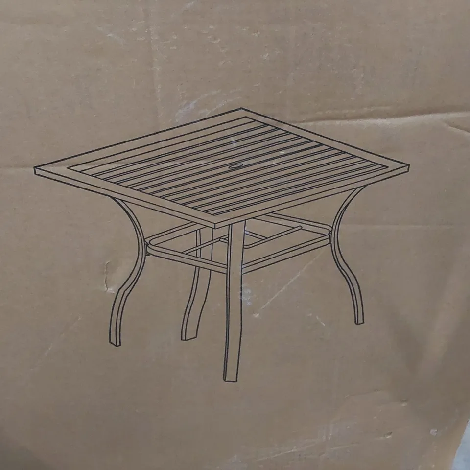 BOXED BLACK METAL GARDEN DINING TABLE (1 BOX)