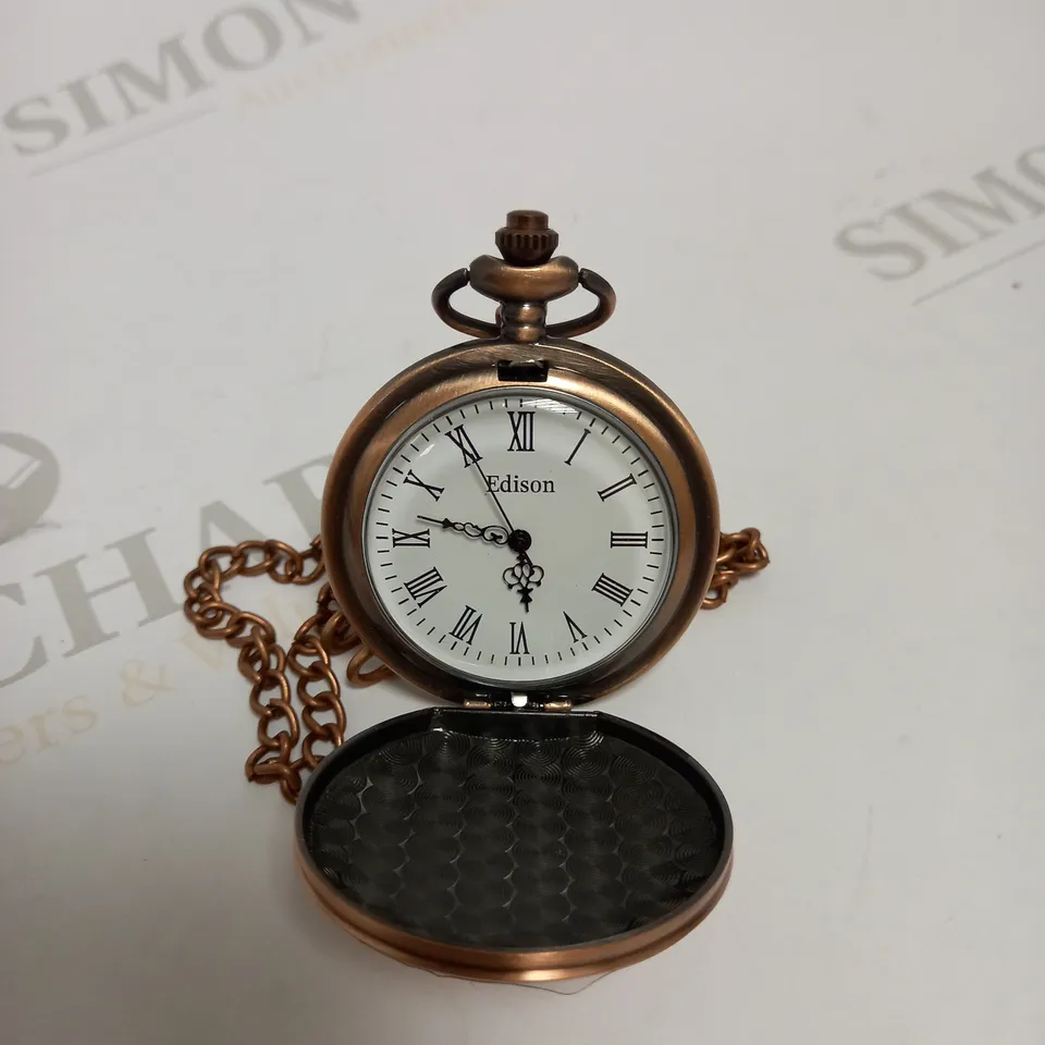 MENS EDISON POCKET WATCH WITH CHAIN