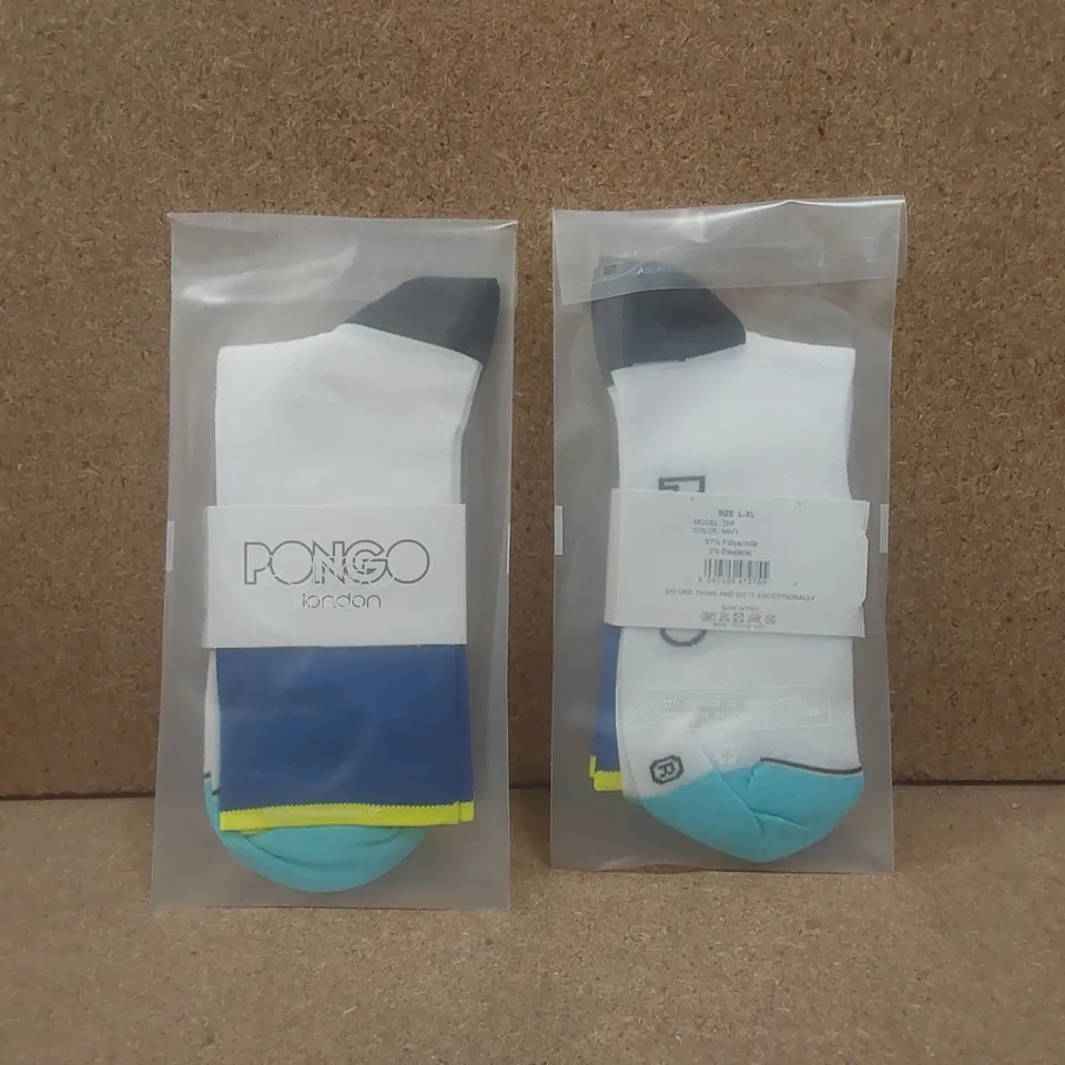 BOX TO CONTAIN A LARGE QUANTITY OF BRAND NEW PAIRS OF PONGO LONDON CYCLING SOCKS // SIZE: L-XL // 1 PAIR PER PACK