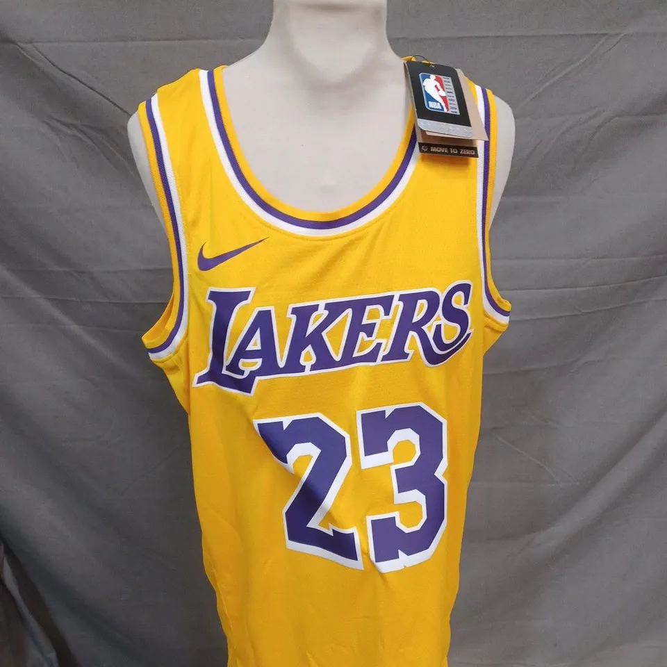 NIKE LA LAKERS BASKETBALL JERSEY WITH JAMES 23 ON THE BACK SIZE M