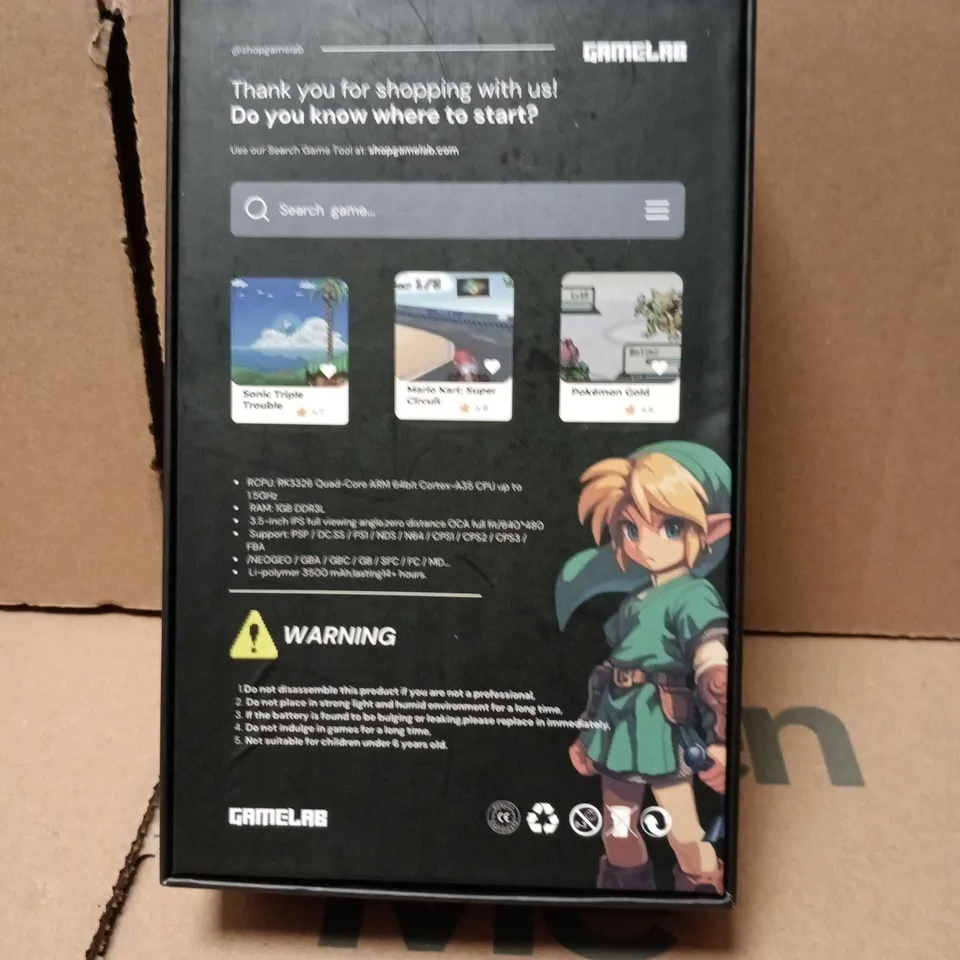 GAMELAB ALL-IN-ONE CONSOLE – HANDHELD GAMING SYSTEM 15,000 CLASSIC RETRO GAMES, BOXED