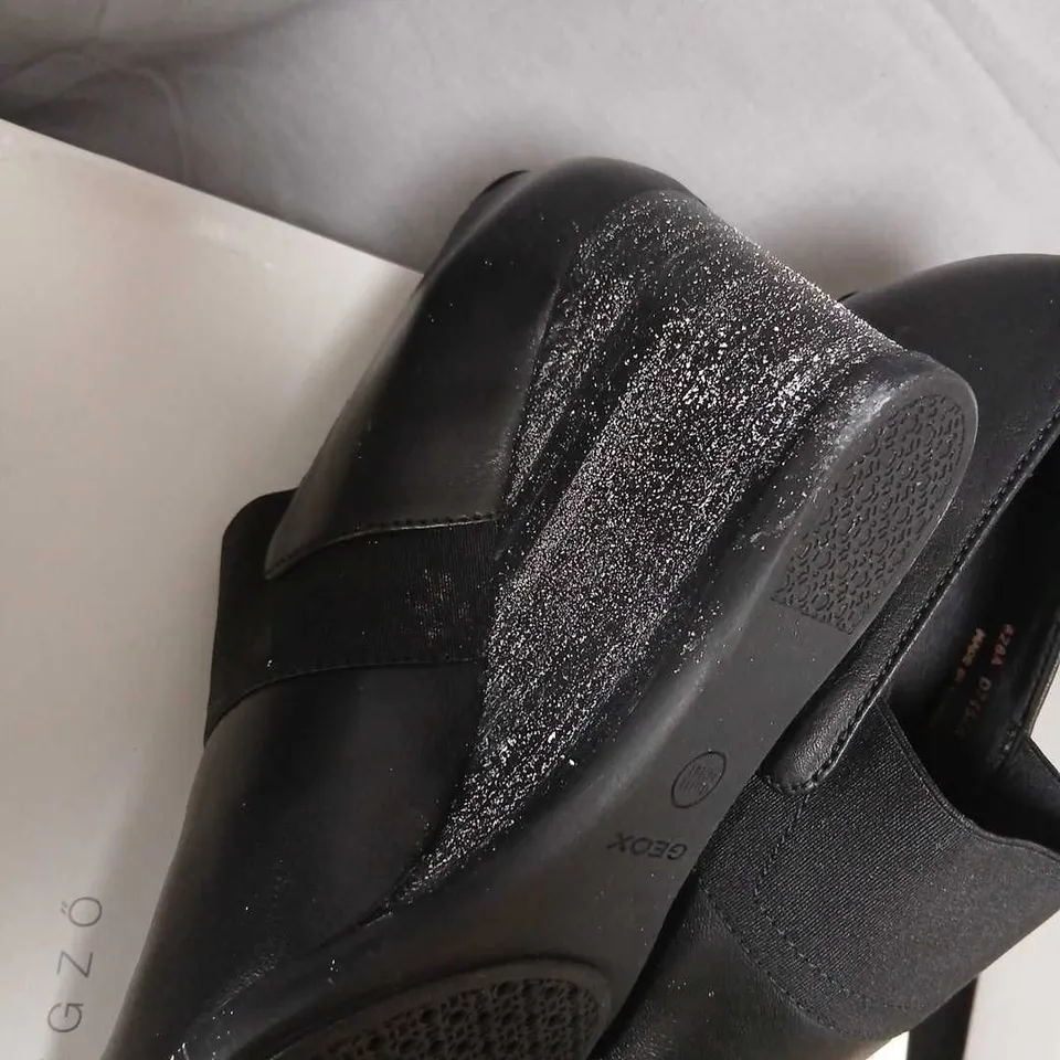GEOX D INSP WEDGE BLACK LEATHER ANKLE BOOTS – UK 5.5 (EU 38.5) – WOMEN'S DESIGNER SHOES