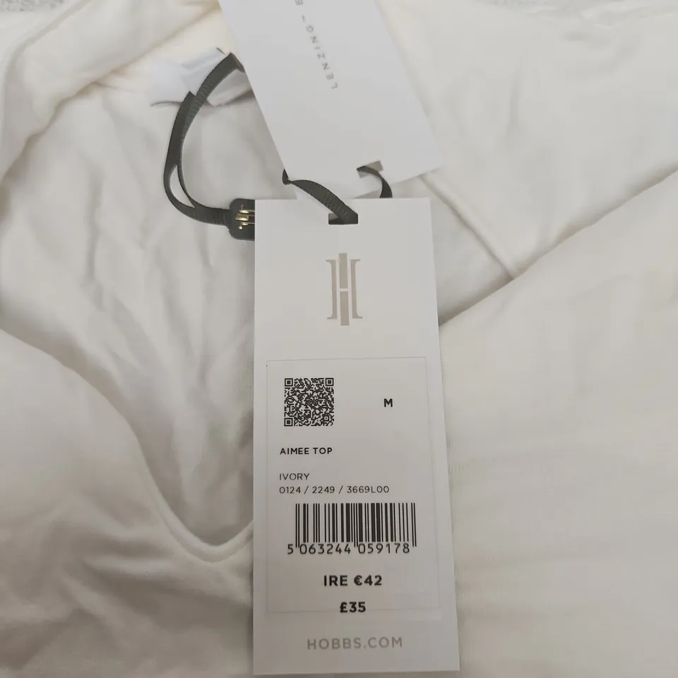 HOBBS LONDON AIMEE TOP – IVORY, SIZE M