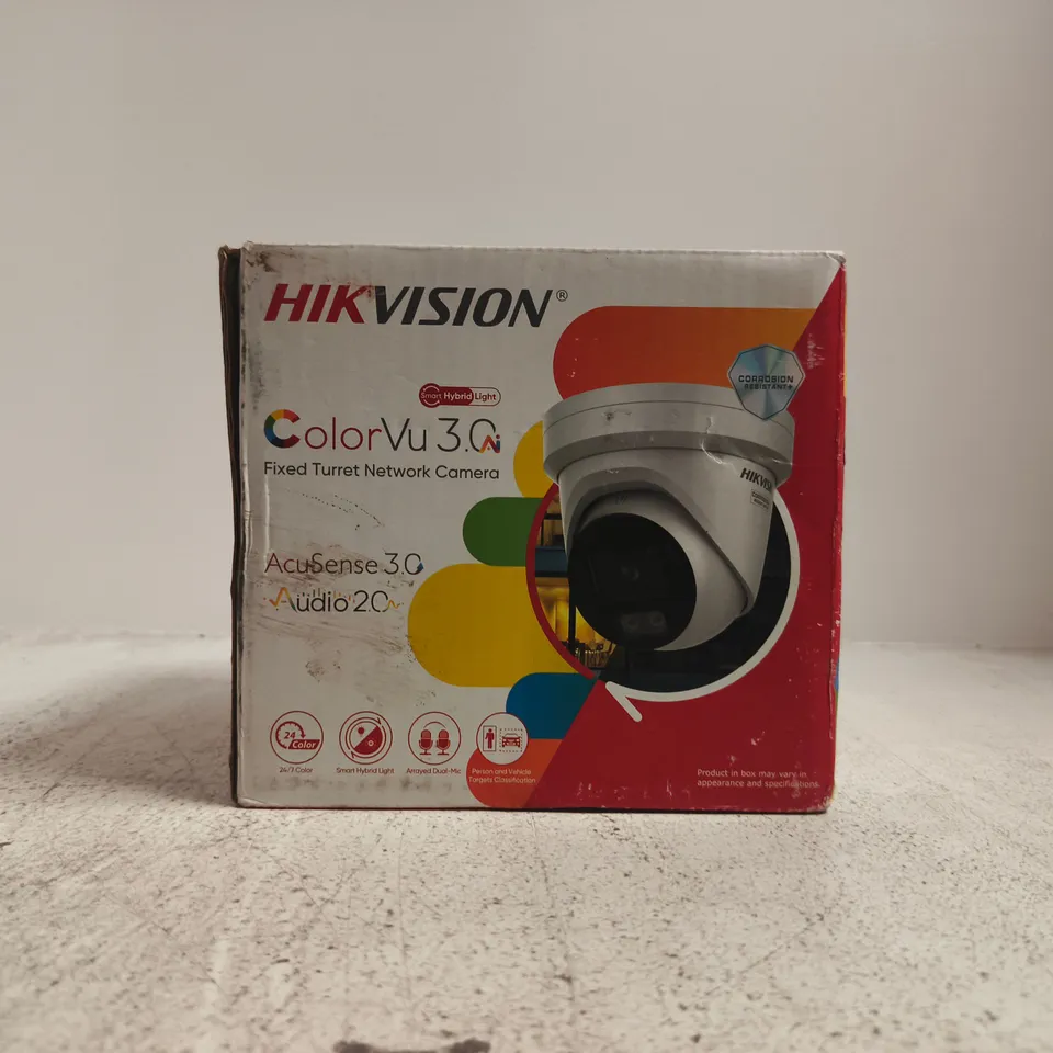 HIKVISION COLORVU 3.0 AI FIXED TURRET NETWORK CAMERA – BOXED