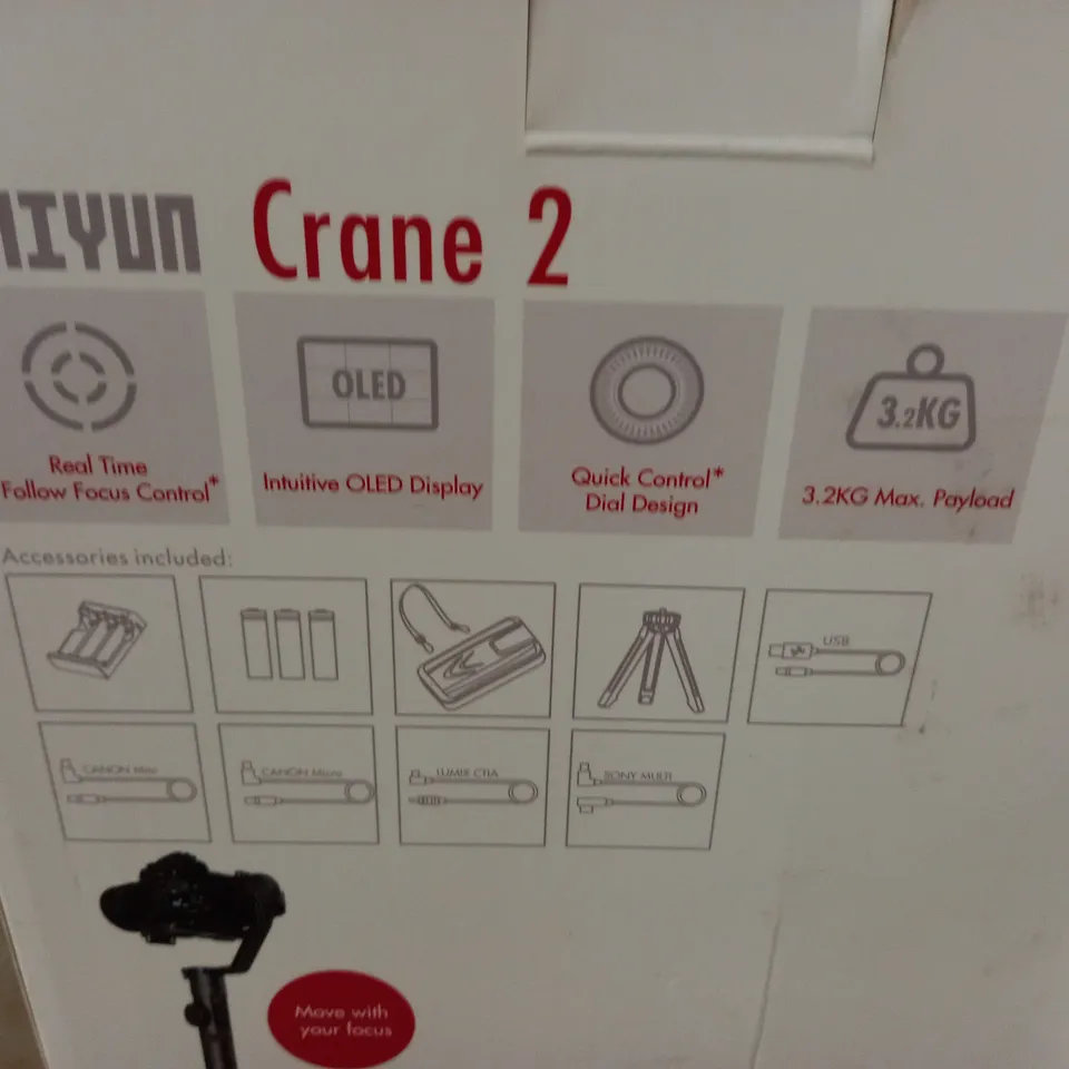 BOXED ZHIYUN CRANE 2 3-AXIS STABILIZER WITH FOLLOW FOCUS