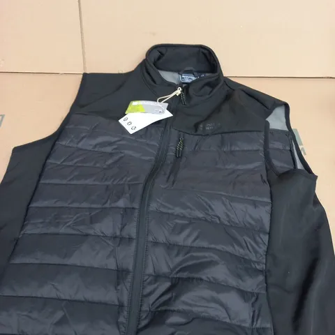 MOUNTAIN WAREHOUSE TURBINE II PADDED HYBRID GILET – BLACK, SIZE L/G