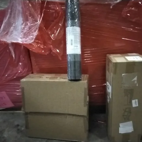 PALLET OF ASSORTED HOUSEHOLD GOODS AND PRODUCTS TO INCLUDE;SPINNING CHAIR,PLAYPEN,CHAIR MAT