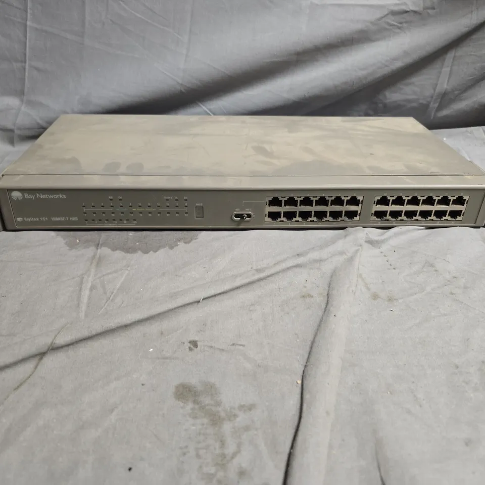 BAYSTACK 151 BAY NETWORKS SWITCH – 24-PORT ETHERNET, RACK-MOUNT. NO POWER PACK OR ACCESSORIES INCLUDED