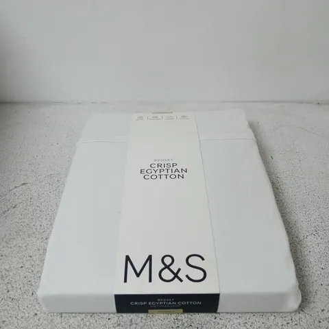 M&S BEDSET CRISP EGYPTIAN COTTON – WHITE - DOUBLE 