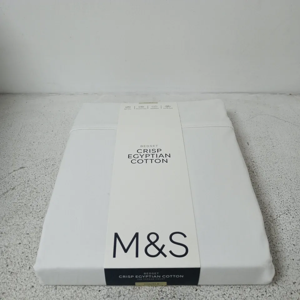 M&S BEDSET CRISP EGYPTIAN COTTON – WHITE - DOUBLE