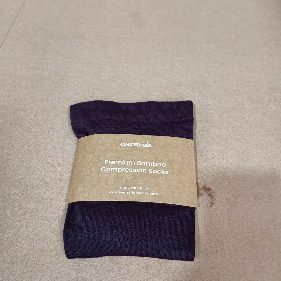 EVERSTRIDE PREMIUM BAMBOO COMPRESSION SOCKS – CLASSIC CLOSED TOE, PURPLE, XL