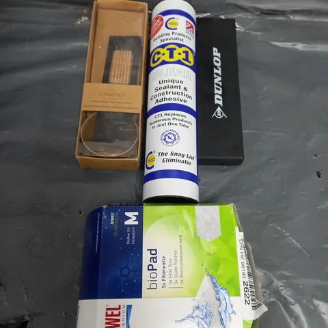 APPROXIMATELY 10 ASSORTED HOUSEHOLD ITEMS TOO INCLUDE SEALANT , PENS , FILTER FLOSS , ETC