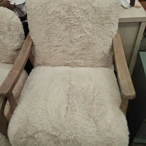 FAUX SHEEPSKIN 66CM TUFTED ARMCHAIR