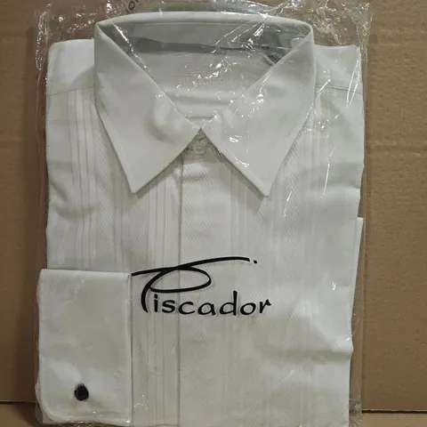 BAGGED PISCADOR STRIPED LONG SLEEVE WHITE SHIRT - 15.5/40