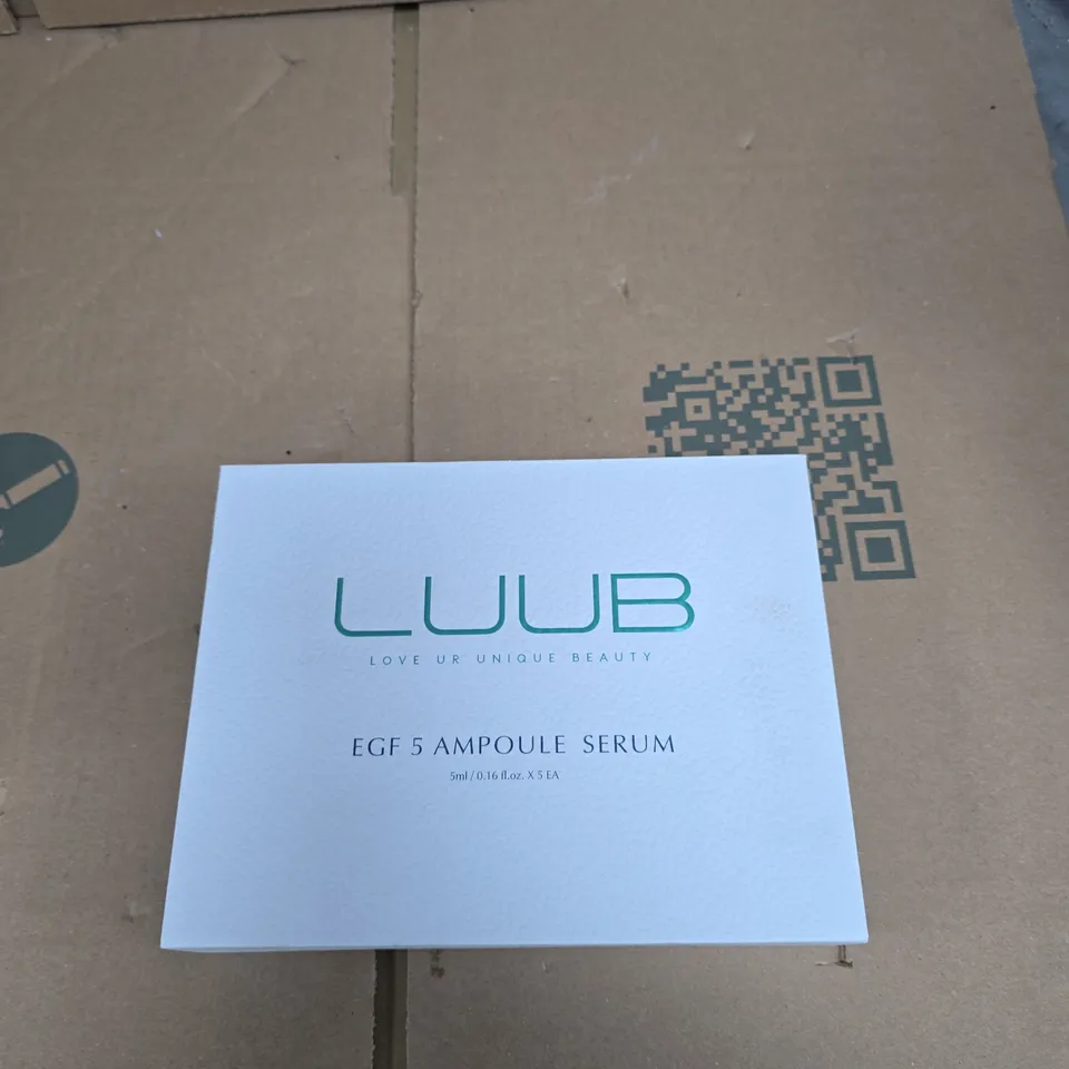 LUUB EGF5 AMPOULE SERUM SET – 5 X 5ML AMPOULES, BOXED SKINCARE