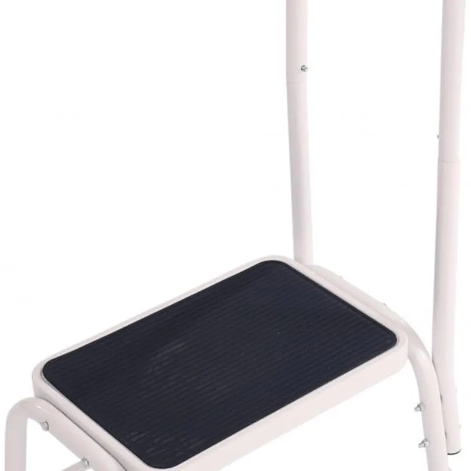 BOXED SINGLE CARAVAN STEP STOOL STEEL NON SLIP RUBBER TREAD SAFETY WITH HANDLE