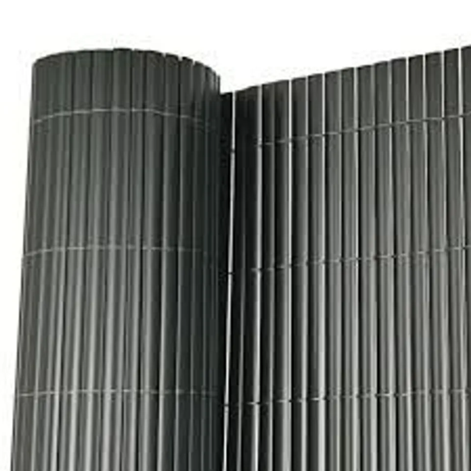 BOXED 1M X 3M GREY PVC OUTDOOR GARDEN FENCING PRIVACY SCREEN ROLL
