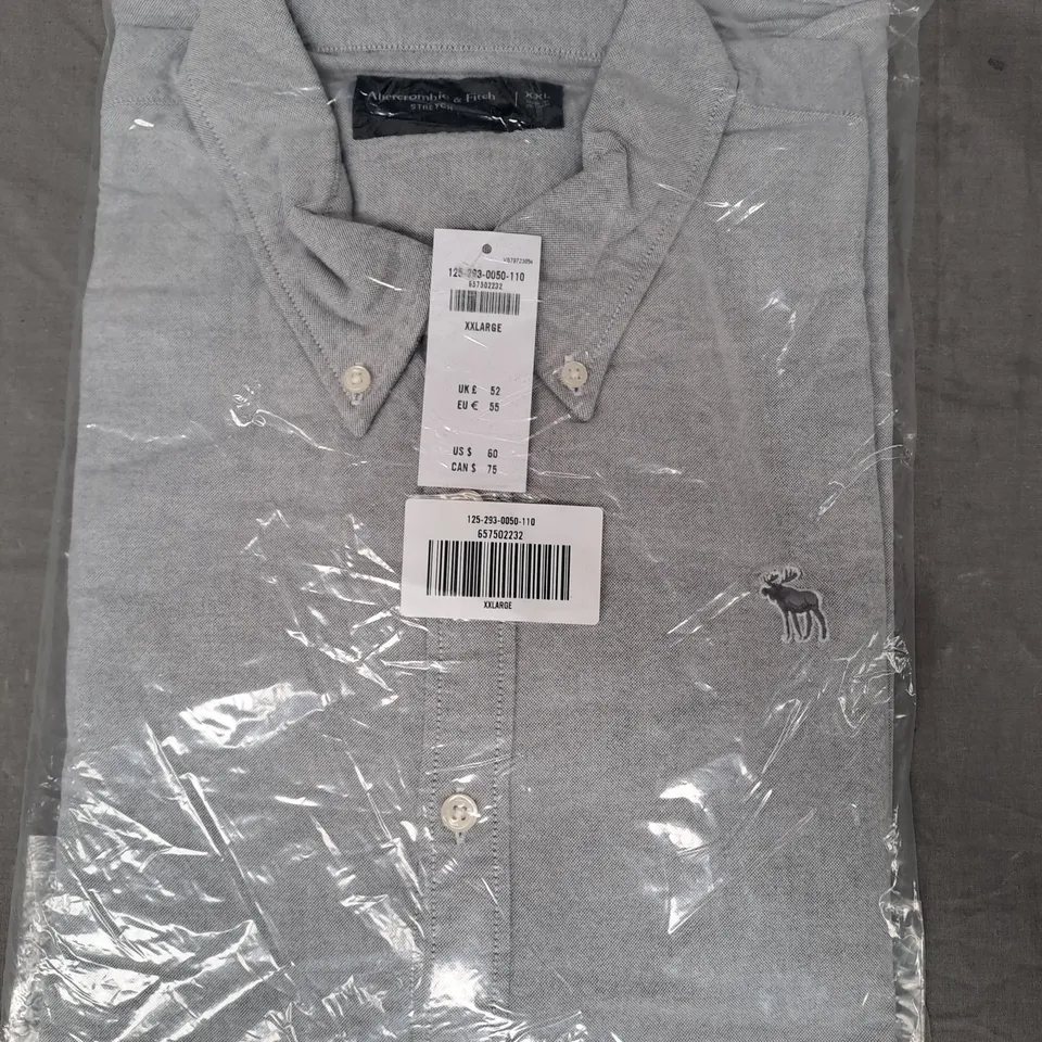 ABERCROMBIE & FITCH STRETCH SHIRT IN GREY SIZE XXL