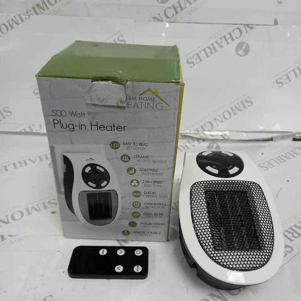 BOXED 500 WATT PLUG-IN HEATER
